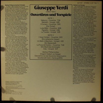 Eterna 8 27 749 - Karajan Dirigiert Verdi (Ouvertüren Und Vorspi - Image 2