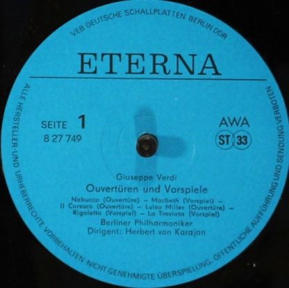 Eterna 8 27 749 - Karajan Dirigiert Verdi (Ouvertüren Und Vorspi - Image 3