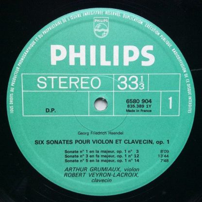 Philips 6580 904 - Six Sonates Pour Violon Et Clavecin, Op. 1 - Image 3