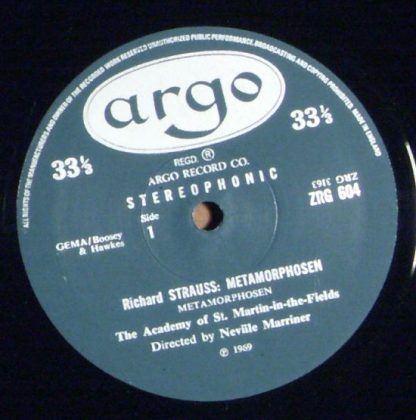 Argo ZRG 604 - Metamorphosen / Siegfried Idyll - Image 3