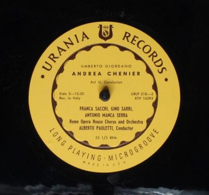 Urania Records (3) URLP 218 - Andrea Chènier - Image 4