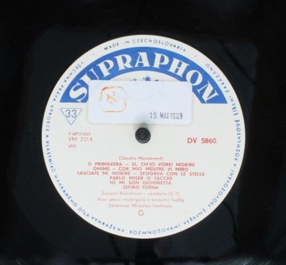 Supraphon DV 5860 - Madrigals - Image 2