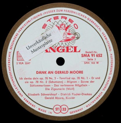 Angel Records SMA 91651/52 - Dank an Gerald Moore - Image 2