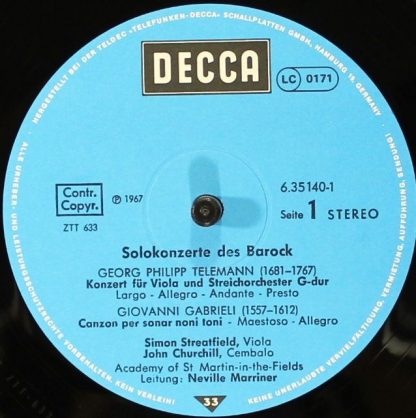 DECCA DK 11 538/1-2 - Solokonzerte Des Barock - Image 6