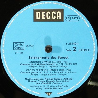 DECCA DK 11 538/1-2 - Solokonzerte Des Barock - Image 7