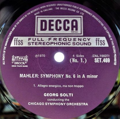 DECCA SET 469-70 - Symphony No. 6 In A Minor / Lieder Eines Fahr - Image 3