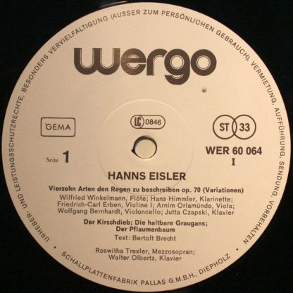 WERGO WER 60 064 - Hanns Eisler Kassette - Image 3