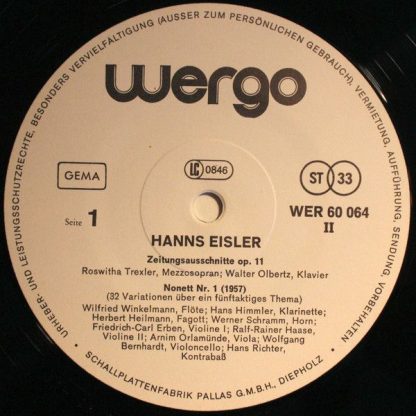 WERGO WER 60 064 - Hanns Eisler Kassette - Image 5