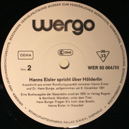 WERGO WER 60 064 - Hanns Eisler Kassette - Image 8