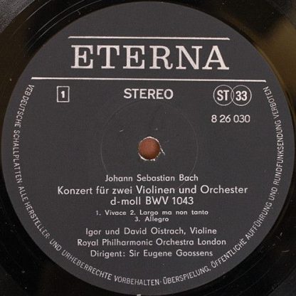 Eterna 8 26 030 - Konzert Für Zwei Violinen Und Orchester D-Moll - Image 3