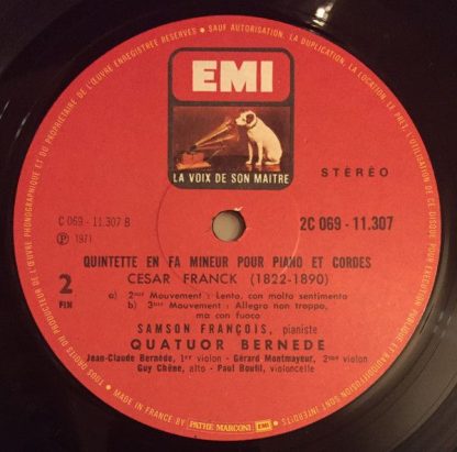 EMI 2C 069-11307 - Quintette En Fa Mineur Pour Piano Et Cordes - Image 4