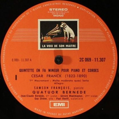 EMI 2C 069-11307 - Quintette En Fa Mineur Pour Piano Et Cordes - Image 6