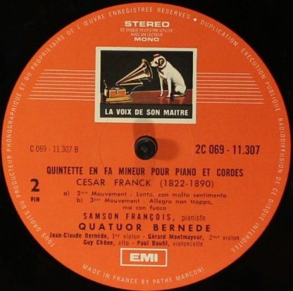 EMI 2C 069-11307 - Quintette En Fa Mineur Pour Piano Et Cordes - Image 5