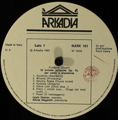 Arkadia NARK 101 - 19 Liriche Op.74 / Trascrizione Su Sei Lirich - Image 5