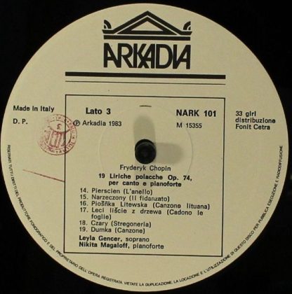 Arkadia NARK 101 - 19 Liriche Op.74 / Trascrizione Su Sei Lirich - Image 6