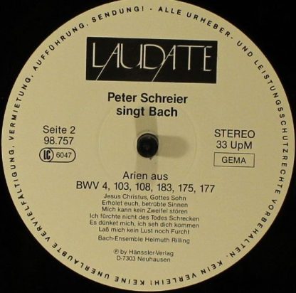 Laudate 98.757 - Peter Schreier Singt Bach - Image 4