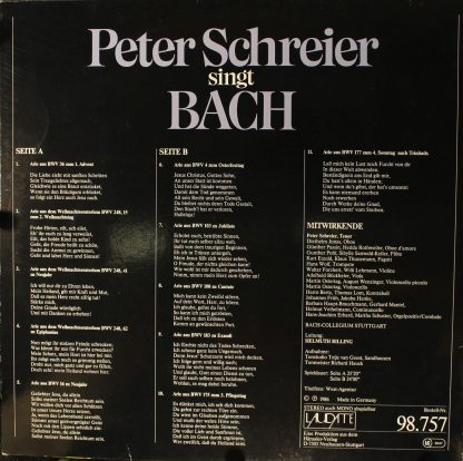 Laudate 98.757 - Peter Schreier Singt Bach - Image 2