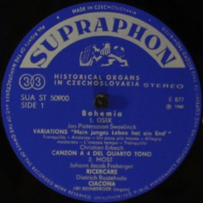 Supraphon SUA 10900 - Historical Organs in Czechoslovakia - Slov - Image 3