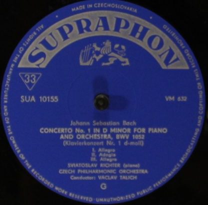 Supraphon SUA 10155 - Concerto No. 1 In D Minor For Piano And Or - Image 3