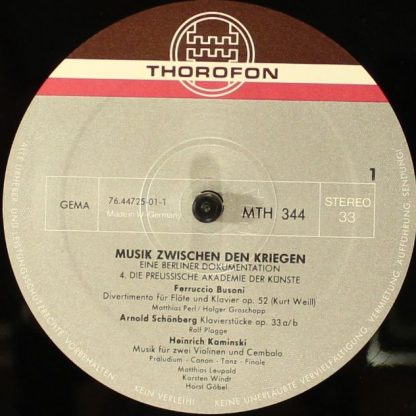 Thorofon MTH 344 - Musik Zwischen Den Kriegen 4 - Eine Berliner - Image 3