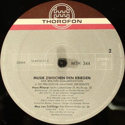 Thorofon MTH 344 - Musik Zwischen Den Kriegen 4 - Eine Berliner - Image 4