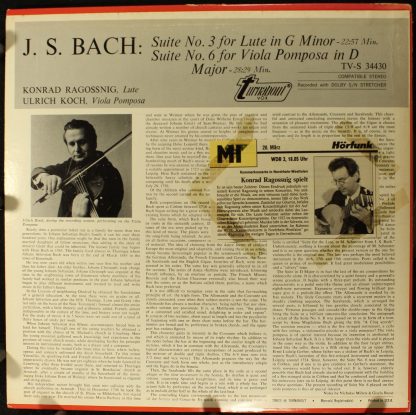 Turnabout TV-S 34430 - Bach Suite No. 3 For Lute In G Minor, Sui - Image 2