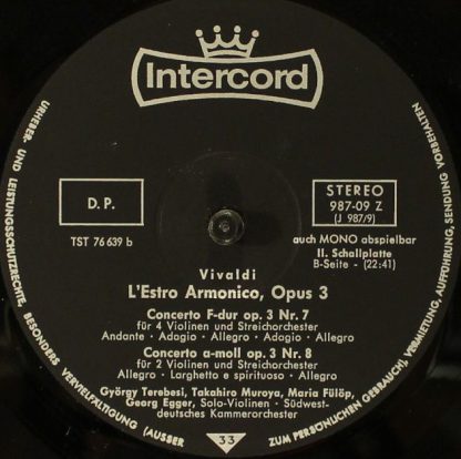 Intercord 29 987 - L'Estro Armonico, Opus 3 (12 Concerti Für Str - Image 9