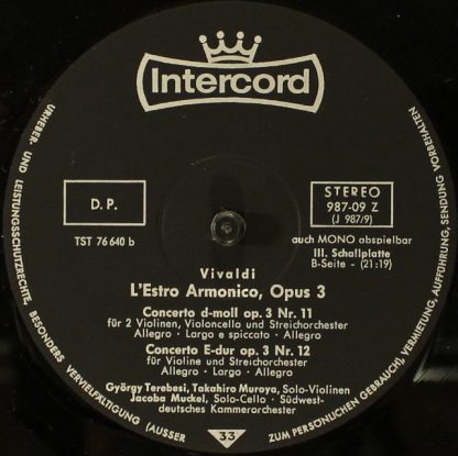 Intercord 29 987 - L'Estro Armonico, Opus 3 (12 Concerti Für Str - Image 5