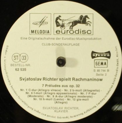 Eurodisc 62535 - 13 Préludes Aus Op. 23 Und Op. 32 - Image 6