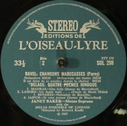 L'Oiseau-Lyre SOL 298 - French Songs - Image 4