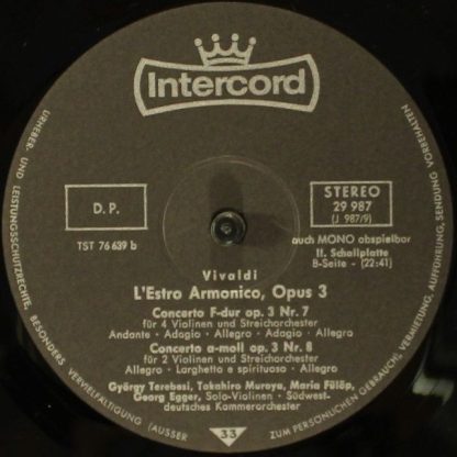 Intercord 29 987 - L'Estro Armonico, Opus 3 (12 Concerti Für Str - Image 9