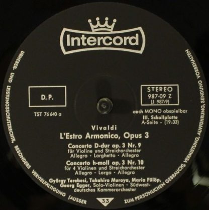 Intercord 29 987 - L'Estro Armonico, Opus 3 (12 Concerti Für Str - Image 6