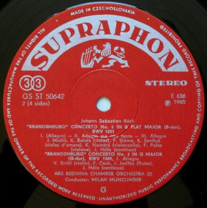 Supraphon GS ST 50 641/2 - Six Brandenburg Concertos - Image 4