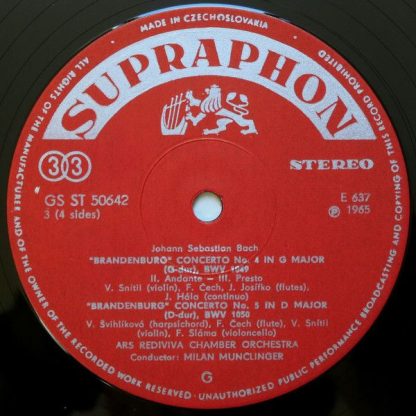 Supraphon GS ST 50 641/2 - Six Brandenburg Concertos - Image 5