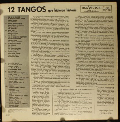 RCA Victor LPVC-179 - 12 Tangos Que Hicieron Historia - Image 2