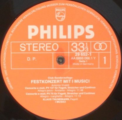 Philips 29 652-1 - I Musici - Festkonzert Mit I Musici - Image 4