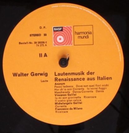 BASF/Harmonia Mundi 39 29336-1 - Lautenmusik Der Renaissance (Au - Image 6