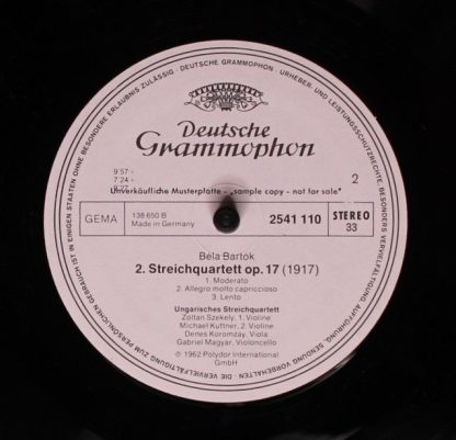 Deutsche Grammophon 2541 110 - Bartok - 1. Streichquartett op. 7 - Image 2