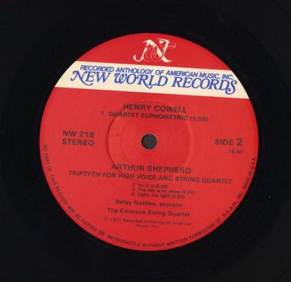 New World Records NW 218 - Works By Arthur Shepherd, Henry Cowel - Image 5