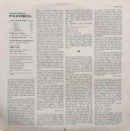 Hungaroton SLPX 11979 - Missa "De Beata Vergine" / Sicut Cervus - Image 2