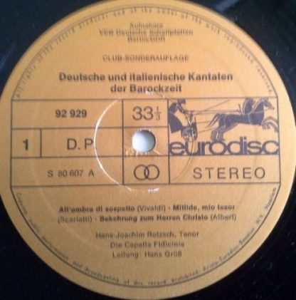 Eurodisc 92 929 - Deutsche Und Italienische Kantaten Der Barockz - Image 4