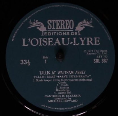 L'Oiseau-Lyre Sol 337 - Tallis At Waltham Abbey - Cantores In Ec - Image 3