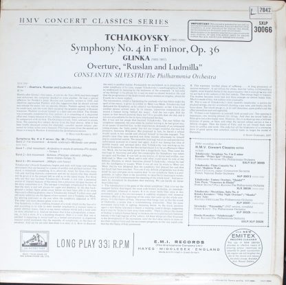 His Master's Voice SXLP 30066 - Symphony No. 4 / Russlan And Lud - Image 2