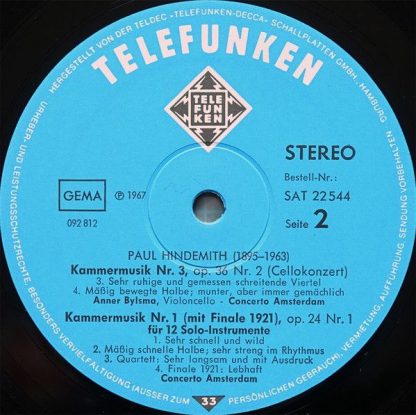 Telefunken SAT 22 544 - Kammermusik Nr. 4, Nr. 3 & Nr. 1 - Image 4