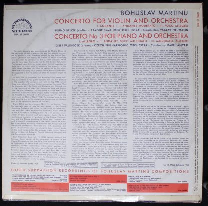 Supraphon SUA ST 50031 - Concerto For Violin And Orchestra / Con - Image 2