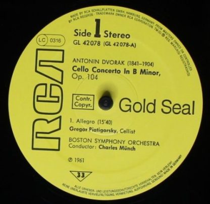 RCA Gold Seal GL 42078 - Dvorak Cellokonzert - Image 3