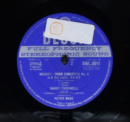 DECCA SWL 8011 - Mozart Horn Concerti Nos. 2 & 4 - Image 4