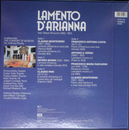 Deutsche Harmonia Mundi 1C 2LP 165 16 9504 3 - Lamento d'Arianna - Image 2