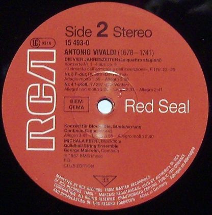 RCA RL 86656 - Vivaldi - Le Quattro Stagioni Op. 8, Nos 1-4 - Image 3