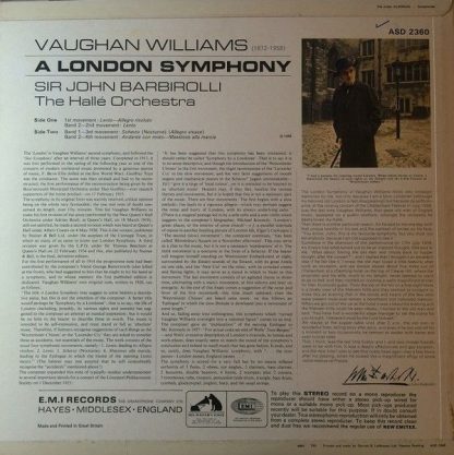 EMI ASD 2360 - A London Symphony - Image 2